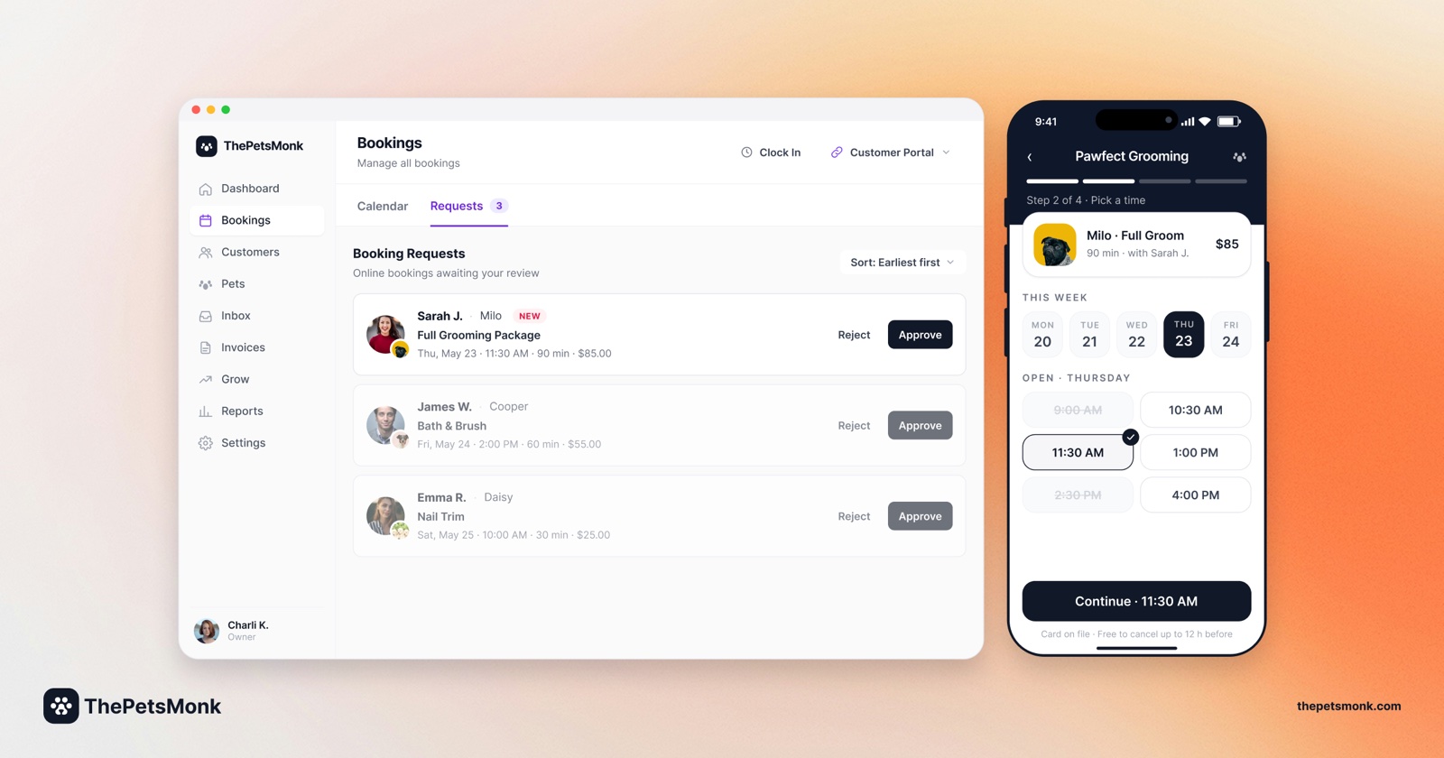 The chaotic phone-and-clipboard booking flow versus a smooth online booking flow